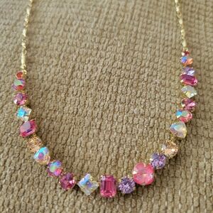 Sorrelli Pink Crystal Tennis Necklace